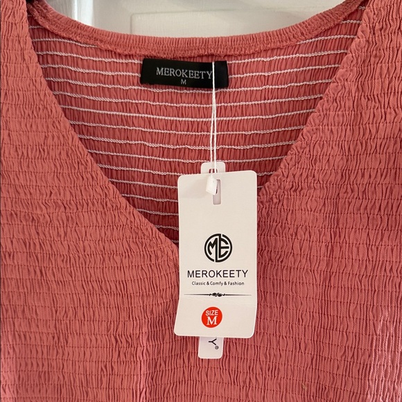 Chic Coral Midi Dress - Picture 3 of 3